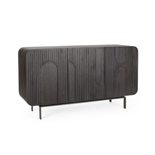 Credenza 3 ante in legno nero Orissa Bizzotto